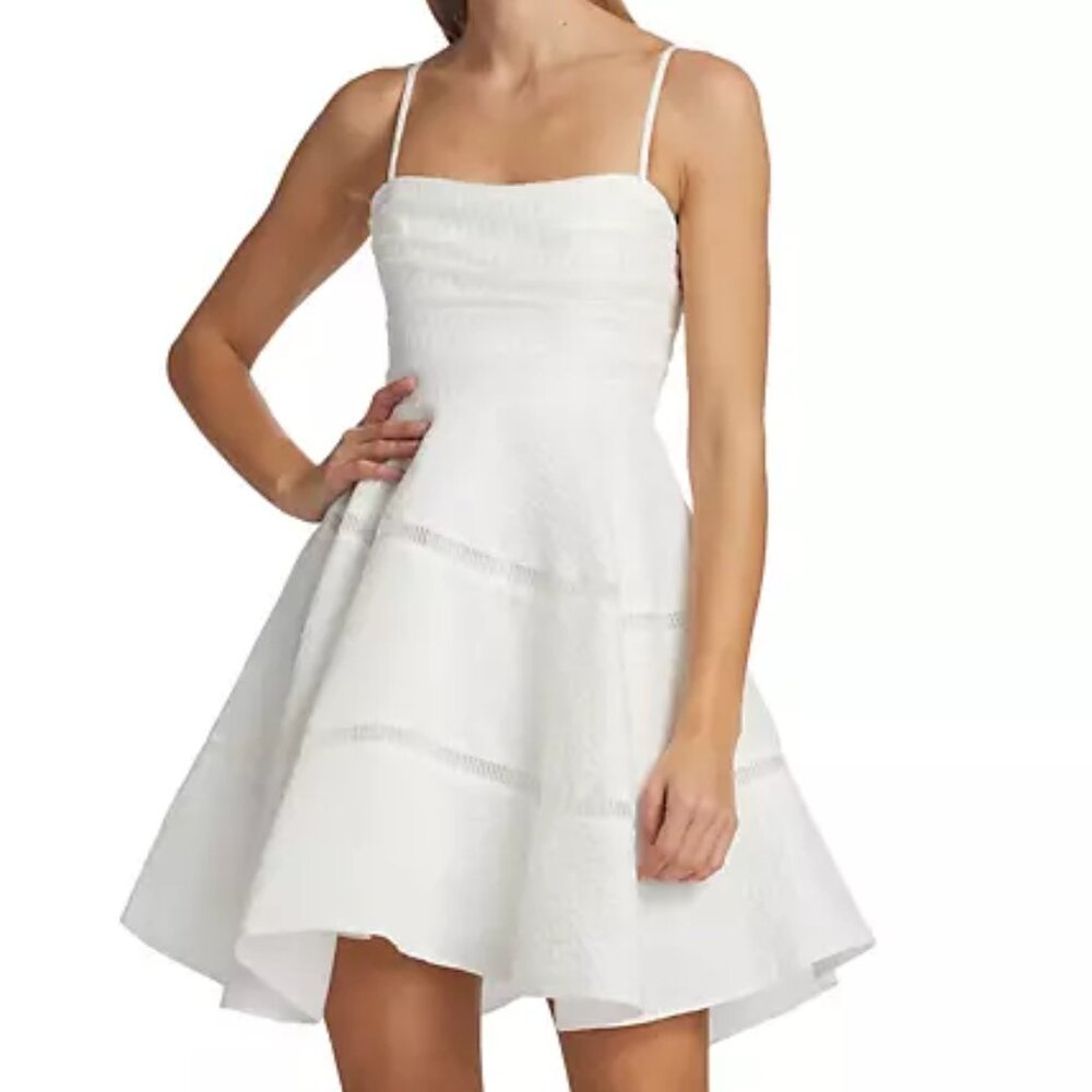 AJE. CINQUE IVORY JACQUARD MINI DRESS